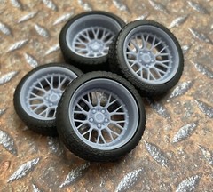 Resin 21/20 Inch BBS “Boss” Model car Wheels and Tires 1/24 1/25 scale