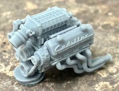 Resin “Cadillac Supercharged” Big Block Engine for scale model cars, 1/24 1/25