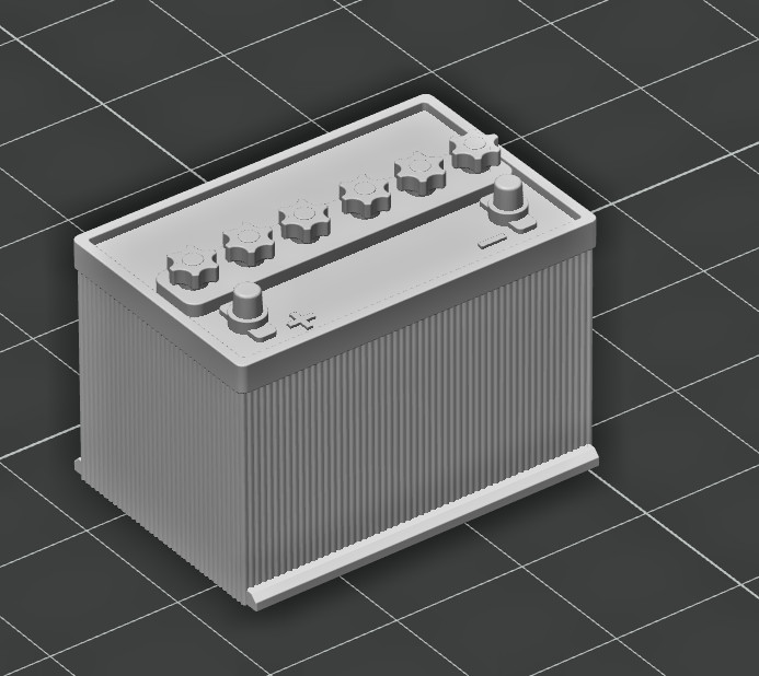 1/24 1/25 3D Resin Vintage/Old Style 12V Battery Scale Model Kit Parts