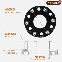 Aeagle 6X5.5 Hubcentric Wheel Adapters, 1.5″ 6×139.7 for 2001-2022 Tahoe,