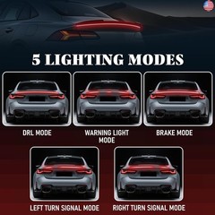DIBMS LED Spoiler Brake Light Strip Sequential Flashing Tail Universal Red