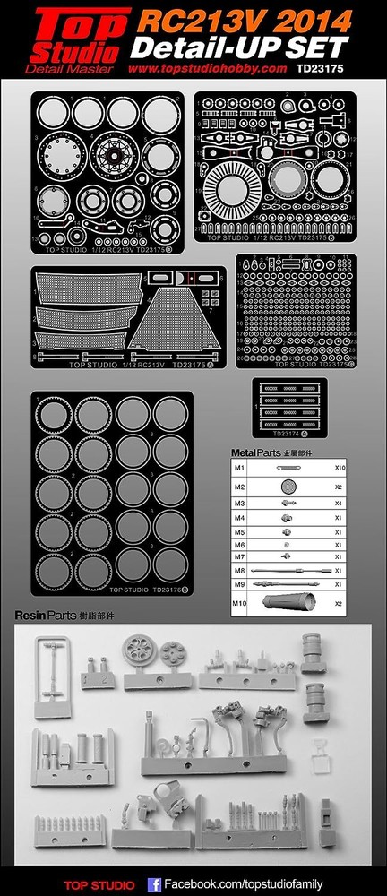 Top Studio 1:12 Honda RC213V 2014 Super Detail Up Set For Tamiya Kit TD23175