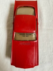 1965 Red & Tan Ford Mustang Fastback Promo Philco P-22 AM Radio w/chrome trim
