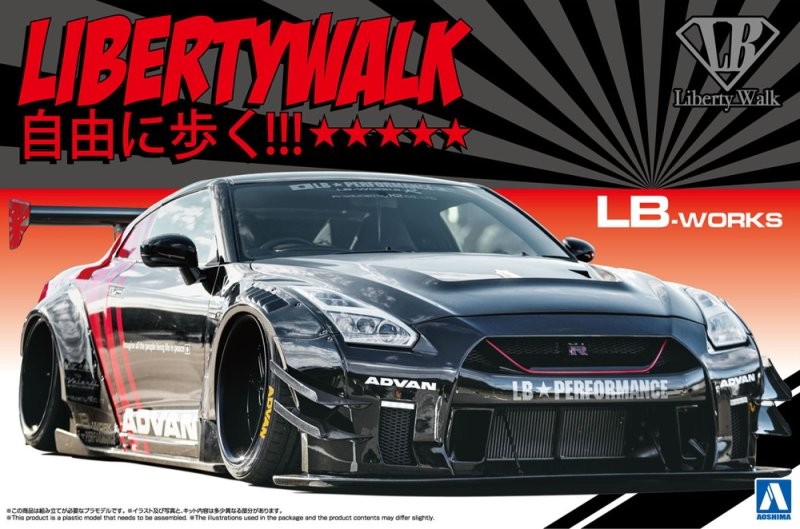 Aoshima 1/24 Liberty Walk(13)Model Car Kit LB Works Nissan GT-R R35 Type 2 Ver2