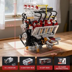 Realistic V8 Engine Model Kit – 2347 PCS for Kids & Adults, Perfect STEM Gift