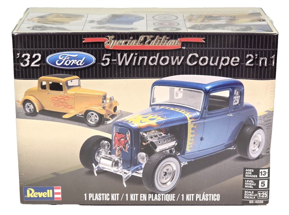 Revell ’32 Ford 5-Window Coupe 2’n1 Car 1:25 Scale Plastic Model Car Kit New
