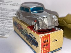 PRAMETA 1948 Mercedes Benz 300 1/43 Wind-Up Promo Chrome VF-XLNT w/BOX/Key/Pin