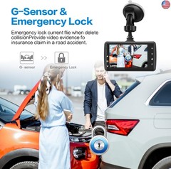 Dash Cam Front with 32G SD Card, BOOGIIO 1080P FHD Car Driving Recorder 3” IPS