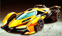 Lamborghini Race Car24Le Man Custom Built HyperCar12Carousel YELO1 18METAL Model