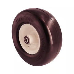 9X3.50-4 Flat Free Tire 1/2 and 5/8 Bearings, 3.5″- 5″ Center Hub, Set of 2