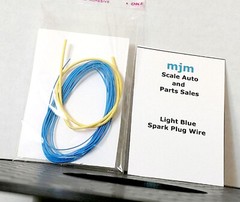 6 Feet Light Blue Spark Plug Wire 1/24 1/25 Scale With Yellow Boot Material