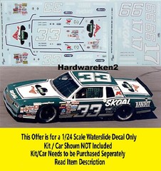 NASCAR DECAL #66 #17 #33 BANDIT 1985 MONTE CARLO PHIL PARSONS 1/24 POWERSLIDE