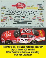 NASCAR DECAL #26 BETTY CROCKER 1998 FORD TAURUS JOHNNY BENSON 1/24 SLIXX