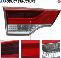 Left Inner Tail Light Fit for 2017 2018 2019 Toyota Highlander, Driver side LED