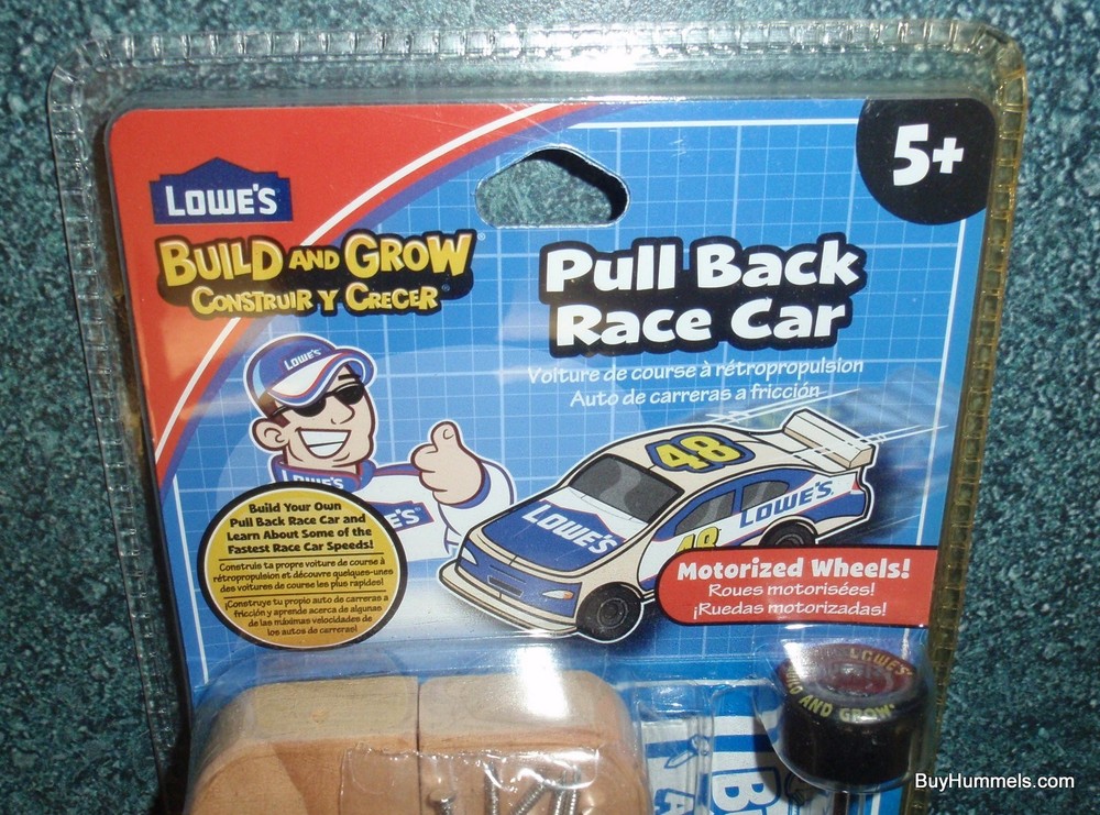 Lowe’s Build & Grow Wooden Pull‑Back Race Car Kit – Kids DIY Wood Model New