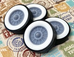 Resin 15-Inch Cadillac Hubcaps W/ Bullets And Wide Whitewalls,1/24 1/25 Scale
