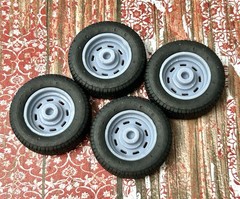 1/24 Scale: 15-inch “8-slot Steel” Resin model car wheels/tires, 1/25