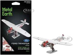 FORD TRIMOTOR AIRCRAFT WHITE & RED STEEL MODEL KIT BY METAL EARTH MMS467