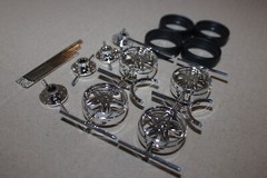 STAR DOUBLE SPOKE scale model wheels rims with TIRES brake discs metal axles