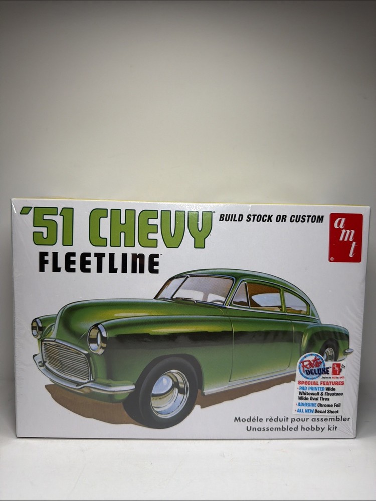 AMT ‘51 Chevy Fleetline Fastback 1951 1/25 Scale Hobby Model Kit #1378 NEW