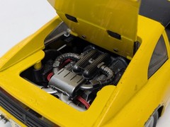 2 Racing Yellow Vintage Model Sports Cars Ferrari 348ts, Aston Martin V8 Vantage