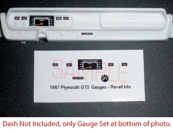 1967 PLYMOUTH GTX GAUGE FACES for REVELL KITS in 1/25 scale—PLS READ DESCRIPTION