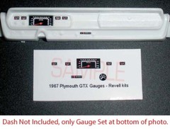 1967 PLYMOUTH GTX GAUGE FACES for REVELL KITS in 1/25 scale—PLS READ DESCRIPTION