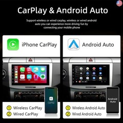 Single DIN Car Stereo Wireless CarPlay, Android Auto, 7 Inch Touchscreen,