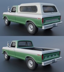 1/25 1976 Ford F-350 Super Camper Special Truck Model Kit with Engine & Clears