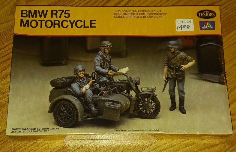 BMW R75 MOTORCYLE MODEL KIT WWII ORIGINAL FACTORY SEALED 1979 TESTORS ITALERIA