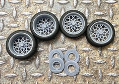 1/24 Scale: 21/20 inch Pontiac Bandit Snowflake Wheels/tires for Model Car.Resin
