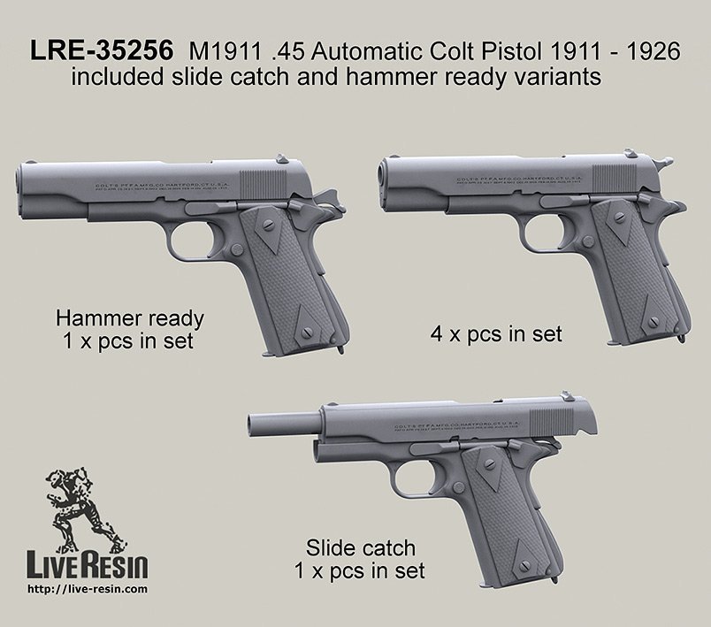 Live Resin 35256 1/35 M1911 Cal.45 Automatic Colt Pistol 1911-1926