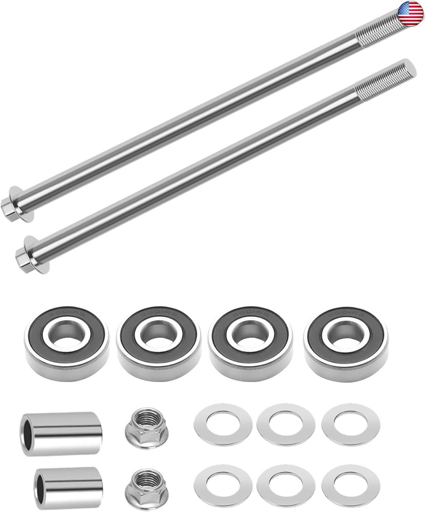 12mm 270mm Mini Bike Rear Axle + 225mm Front Wheel Axle Nut Bolt+ 6201RS Wheel