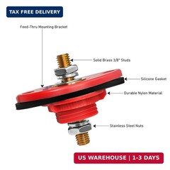Recoil BTTP-38 Premium High Current 3/8″ Feed-Thru Panel Battery Terminal Connec