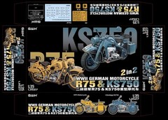 Great Wall Hobby 1/35 WWII German Motorcycle R75 & KS750 Model Kit L3527