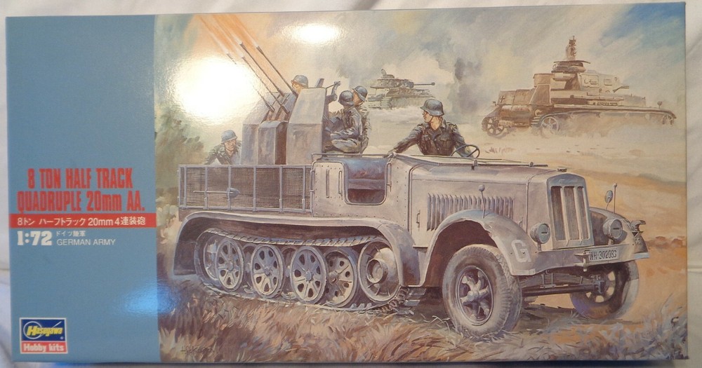 Hawagawa 8 Ton Half Track Truck Quadruple 20mmAA Model Kit / 1:72 / in plastic