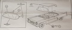57 CADILLAC ELDO BROUGHAM – ROOF PANEL – ATLANTIS – MODEL CAR KIT PARTS LOT