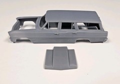 ABS-LIKE RESIN 3D PRINTED 1/25 1966 CHEVY II NOVA WAGON WITH COWL HOOD