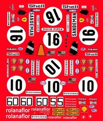 #16 Sandeman Ferarri 512M 1971 1/18th Scale Waterslide Decals