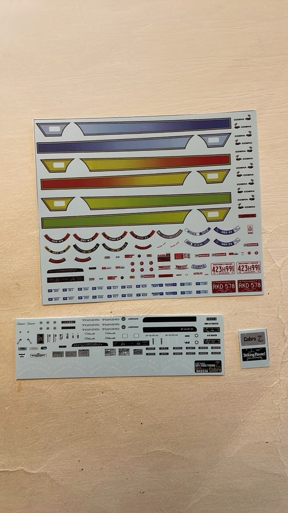 1971 Ford Torino Cobra (Laser Stripe 3-color) 1/25 Scale Model Car Decals