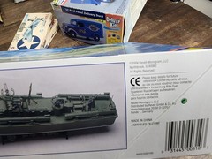 Box of vintage military vehicles models (Lot size 9) Planes Ships Car Tank