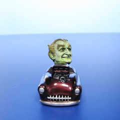 Jimmy Flintstone resin Lil Shitzz Grampa Munster aboard a ’49 Merc LS4