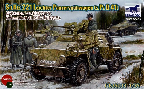 Bronco Models 1/35 SdKfz 221 Light Armored Recon Vehicle w/Gun