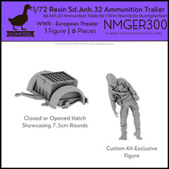 NUMODEL NMGER300 | 1/72 Resin WWII Sd.Anh.32 Ammunition Trailer | 6pc