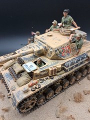 Built 1/35 German WWII Panzer Tank Motorcycle W/ Sidecar 6 Figures Diorama