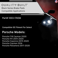 QUALITY-BUILT Black Series Semi-Metallic Rear Brake Pads 1003-1740M Compatible