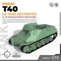 SSMODEL SS72534 V1.5 1/72 Military Model Kit T40 ATHowitzer Tank Destroyer