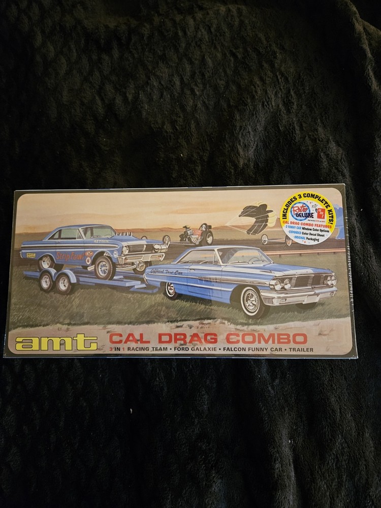 CAL DRAG COMBO MODEL KIT AMT 1/25 SCALE INCLUDES FORD GALAXIE & FALCON FUNNY CAR