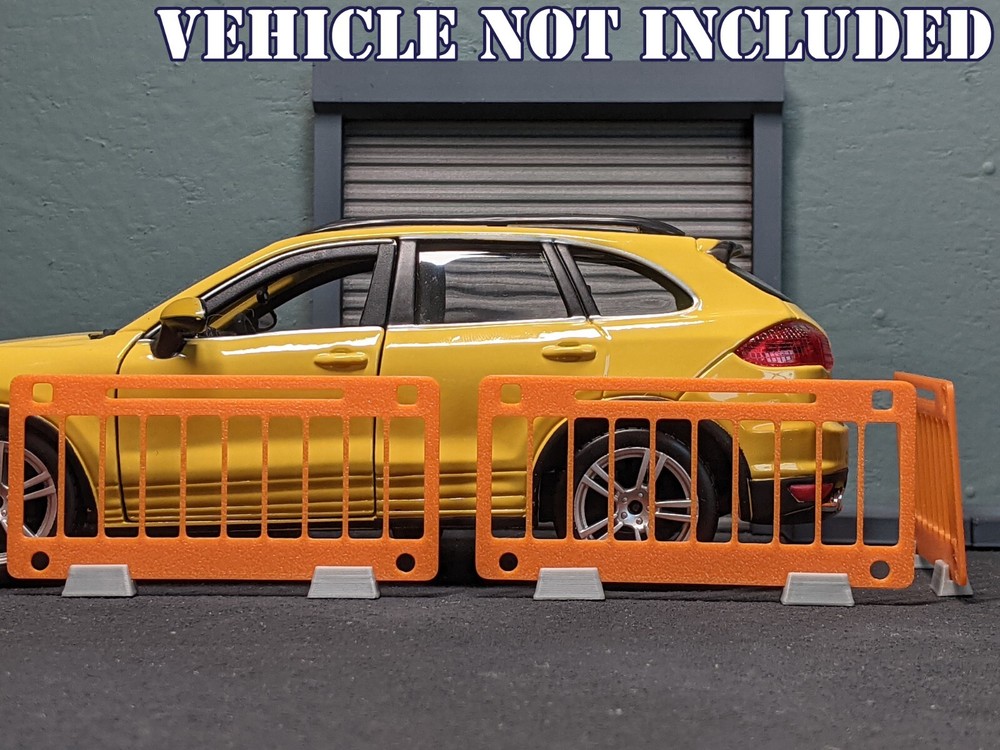 1/24 1/25 Scale Traffic Barriers – Model car diorama accessory (set of 4)