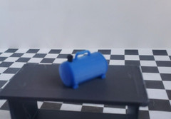 Blue Tool Box Workbench Oil Pan Gas Compressor 1/24 1/25 Scale Garage Diorama